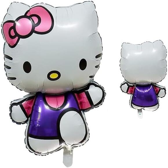 Hello Kitty Birthday Party Decor Set, 24pcs Banner and Foil Balloons Party Kit - Picture 2 of 6